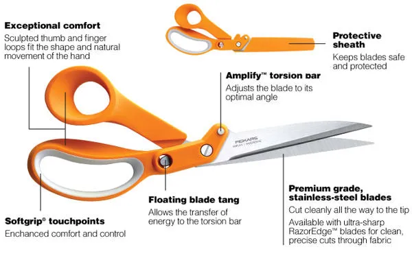 Fiskars Scissors: Amplify RazorEdge Fabric Shears 10"