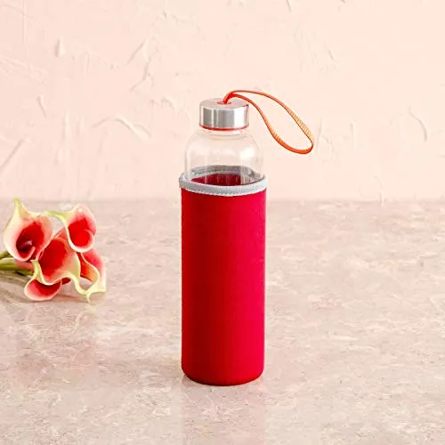 Home Centre Favola-Cyprus Water Bottle with Pouch - 600ml - Red