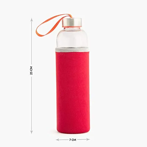 Home Centre Favola-Cyprus Water Bottle with Pouch - 600ml - Red