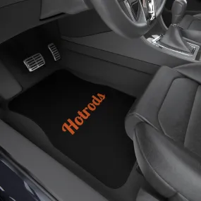 Hotrods Car Mats (Set of 4) - Black w/Orange print