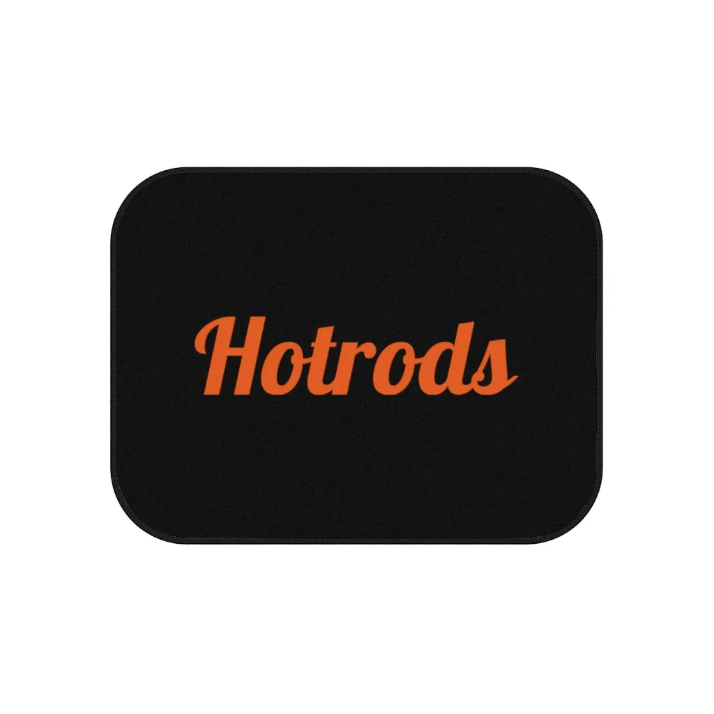 Hotrods Car Mats (Set of 4) - Black w/Orange print