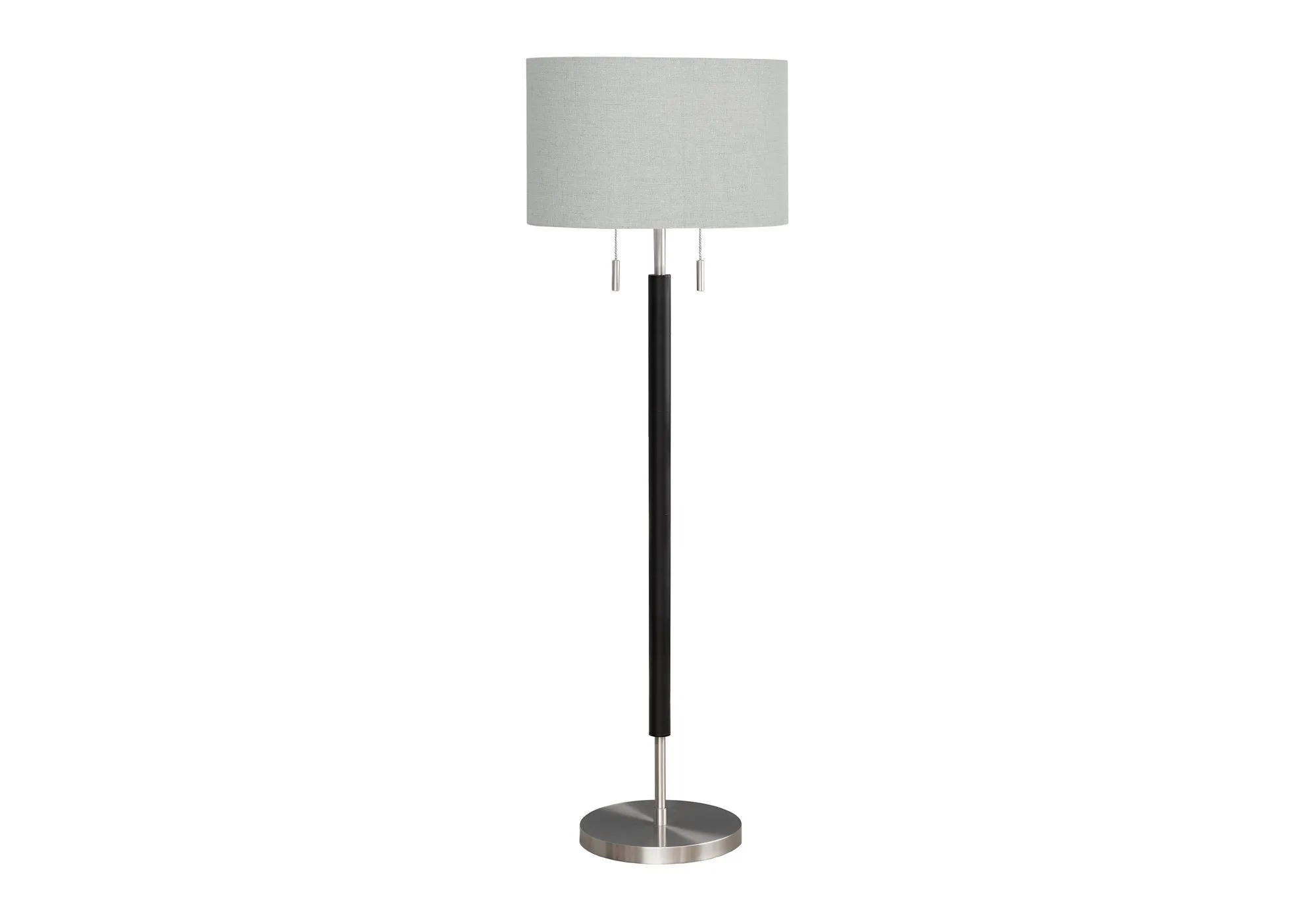 IlluminatePro 60 inch Nickel Contemporary Floor Lamp with Grey Shade