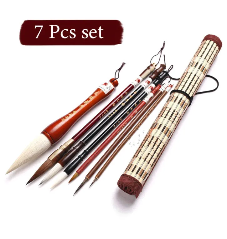 Japanese Calligraphy Set - Chinese Calligraphy Brush Set - Paint Brush Paintbrush - Writing Brush - Wolf Hair Mandarin Traditional Brush