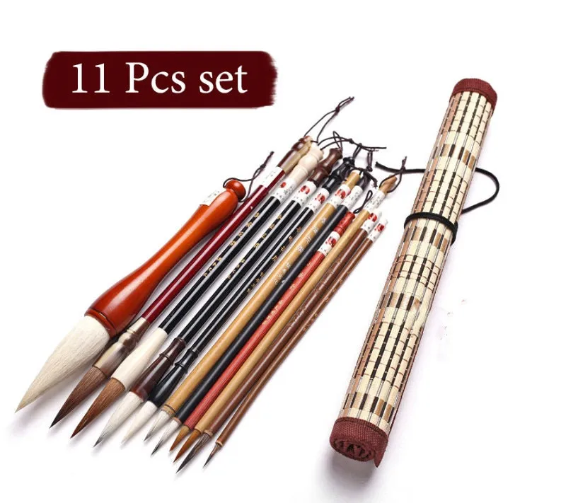 Japanese Calligraphy Set - Chinese Calligraphy Brush Set - Paint Brush Paintbrush - Writing Brush - Wolf Hair Mandarin Traditional Brush