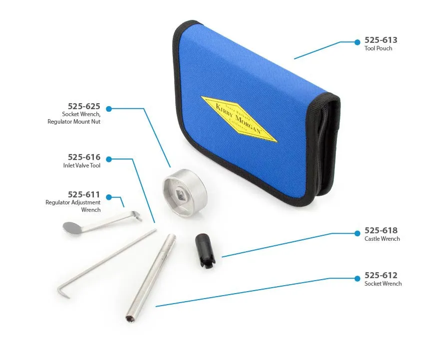 Kirby Morgan Regulator Tool Kit w/ Pouch For SL 17A, 17B, 17K, KM 37, 37SS, KMB 18B, 28B