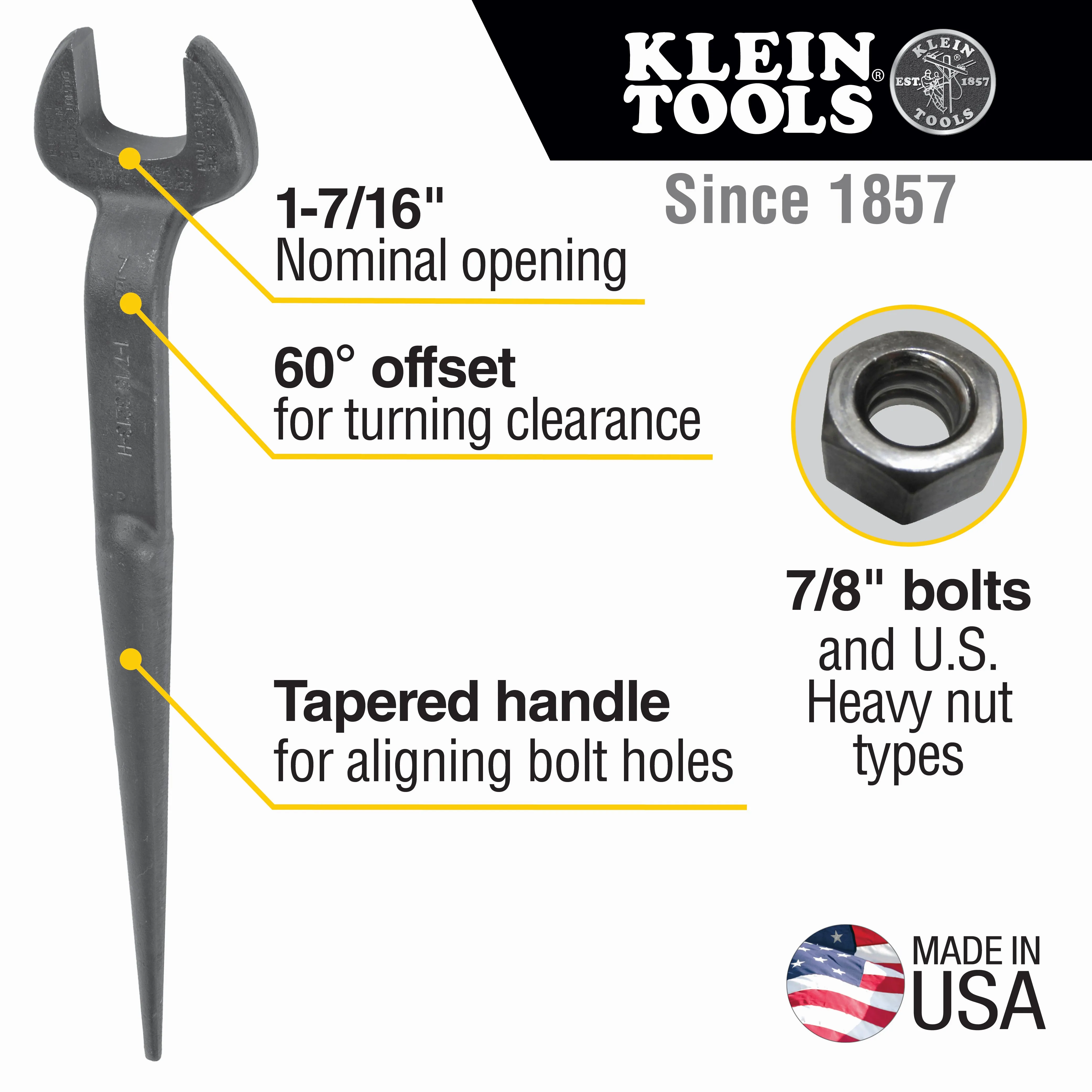 Klein Tools Erection Wrench for U.S. Heavy Nut - 3213