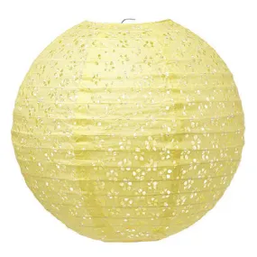 Large Eyelet Paper Lantern - Light Yellow