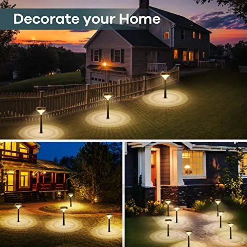 Linkind Solar Pathway Lights Outdoor 8 Pack, Solar Lights Outdoor, Warm White Solar Path Lights Waterproof, Solar Lights Landscape Lights for Patio Walkway Yard Driveway Backyard Christmas Decoration