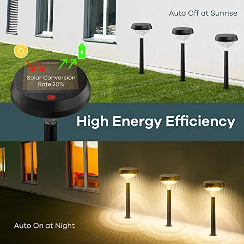 Linkind Solar Pathway Lights Outdoor 8 Pack, Solar Lights Outdoor, Warm White Solar Path Lights Waterproof, Solar Lights Landscape Lights for Patio Walkway Yard Driveway Backyard Christmas Decoration