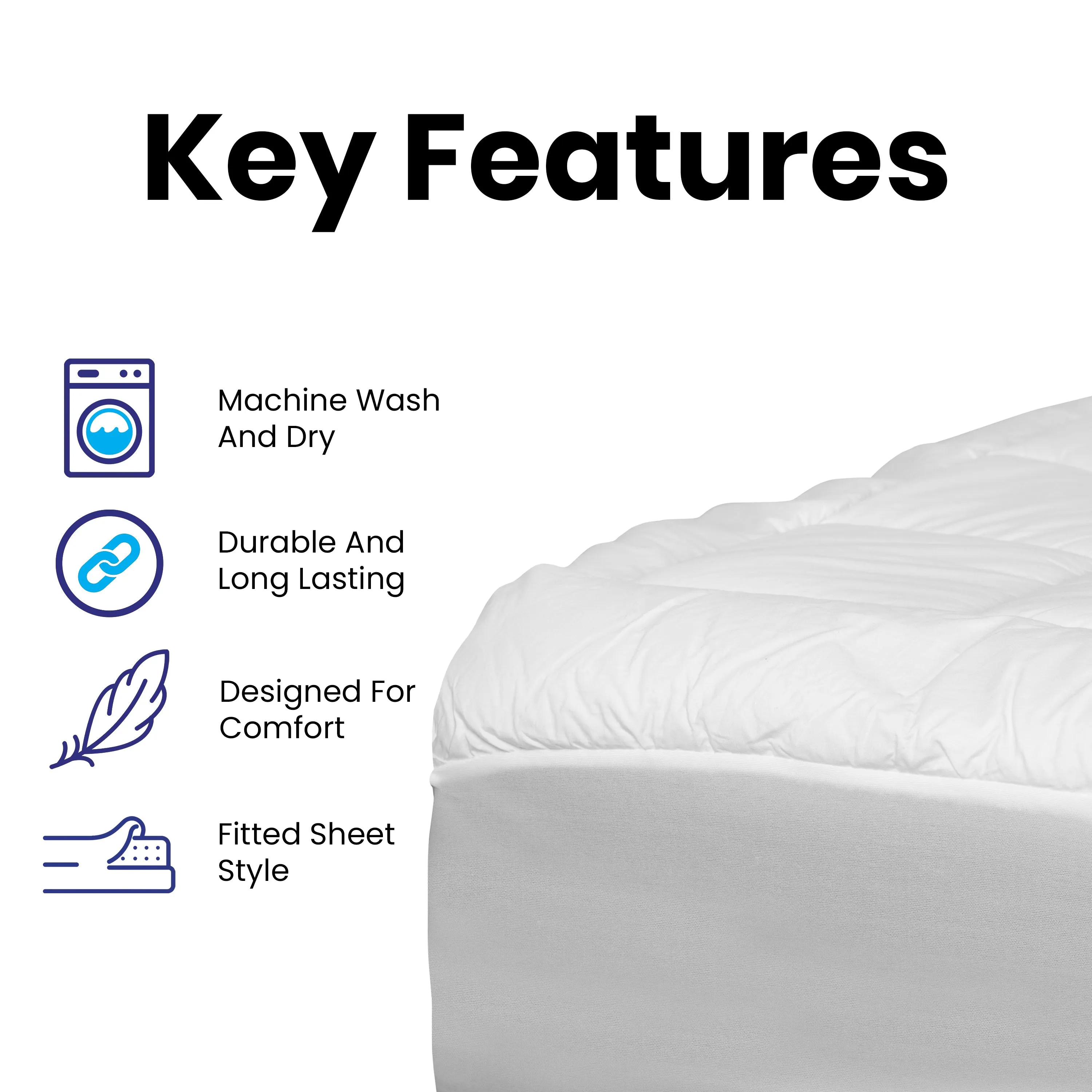 Mattress Pad - White - Queen RF-REM-09-Q-GG