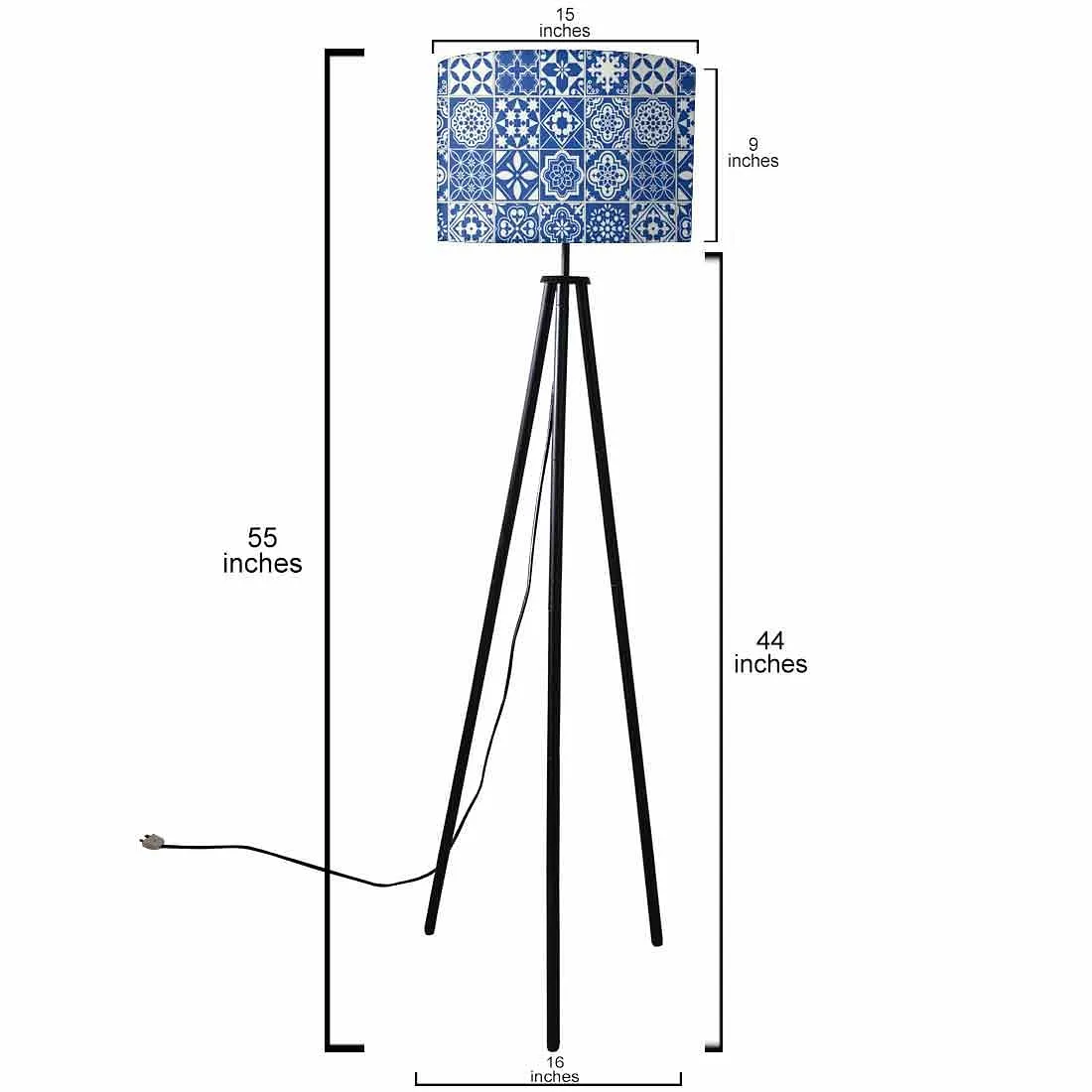 Metal Standing Floor Lamp Tripod Lights - Tiles of Seville