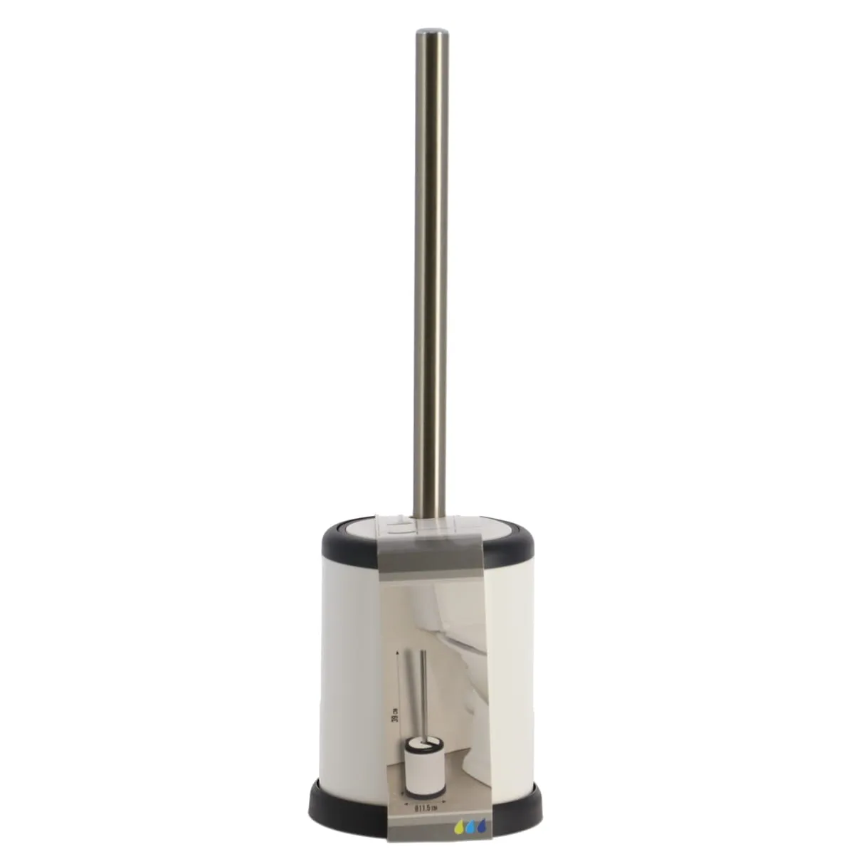 Metal Toilet Brush with Folding Cover - various Colours