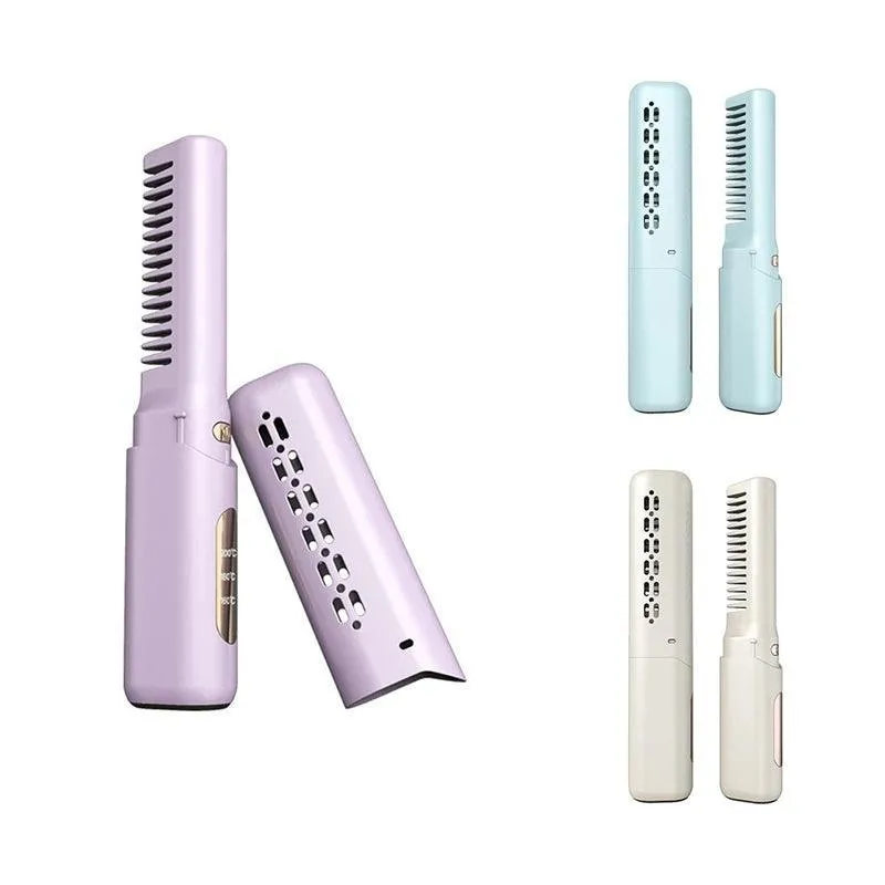 Mini Hair Straightener Professional Quick Heated Electric Hot Comb