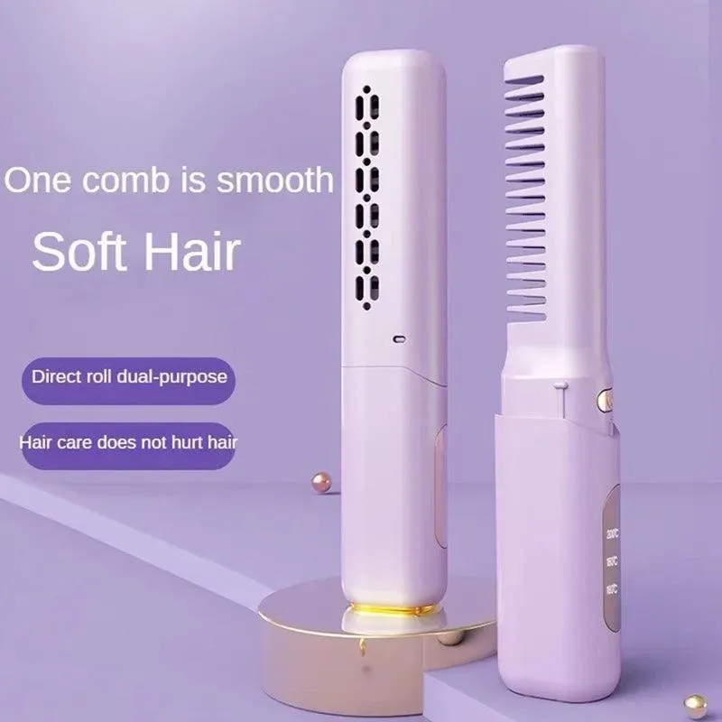 Mini Hair Straightener Professional Quick Heated Electric Hot Comb