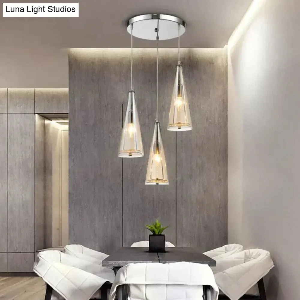 Modern Simple LED Chandelier Three Head Crystal Chandelier