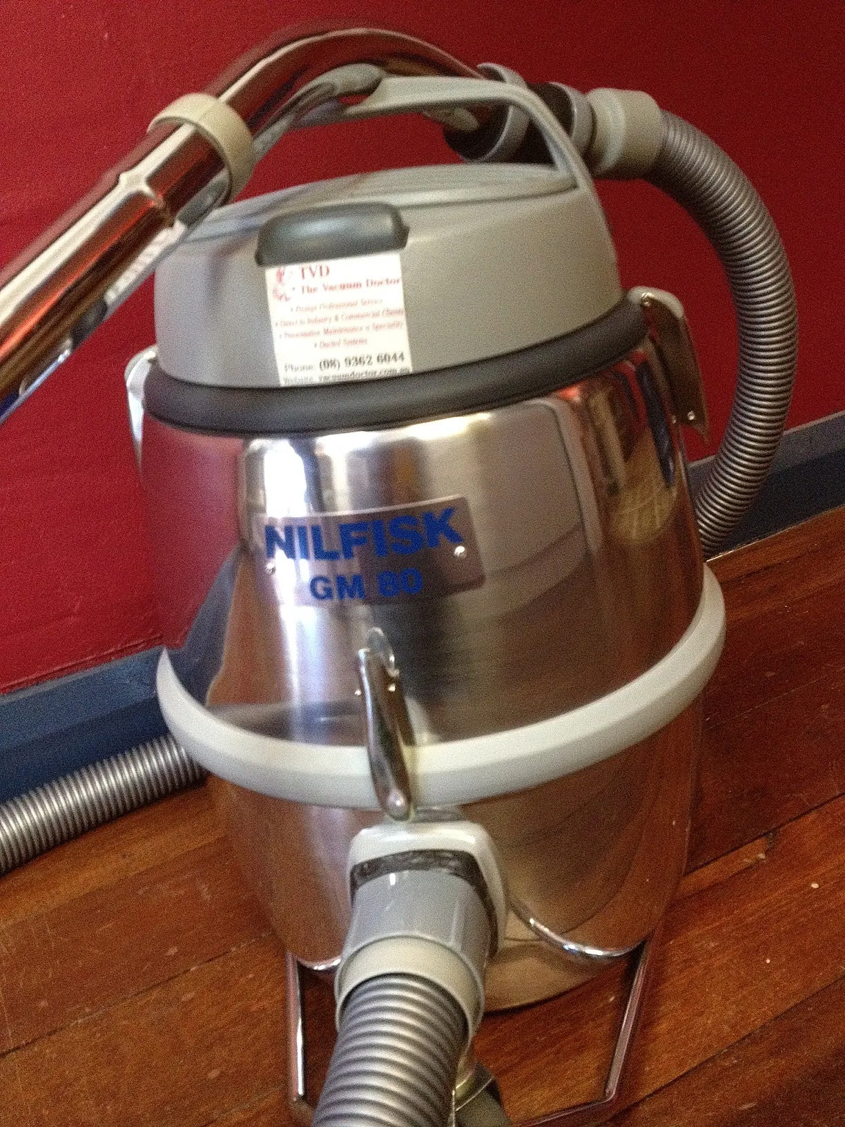 Nilfisk GM80B Iconic Polished Aluminium Commercial Vacuum Cleaner