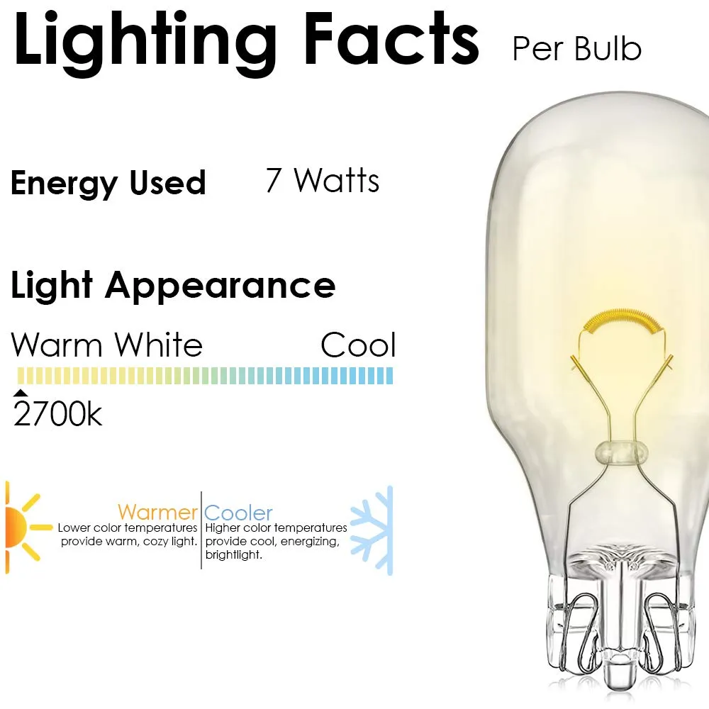 Noa Store 12 Volt 7 Watt Incandescent Light Bulb Pack of 10 Used as Landscape Path Lights