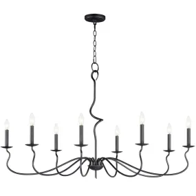 Padrona 49 in. 8 lights Chandelier Black Oxide finish