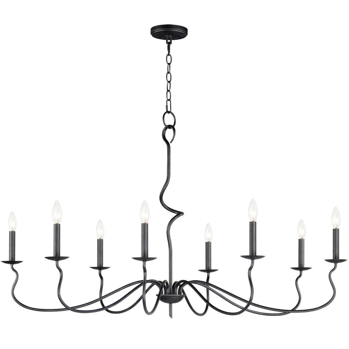 Padrona 49 in. 8 lights Chandelier Black Oxide finish