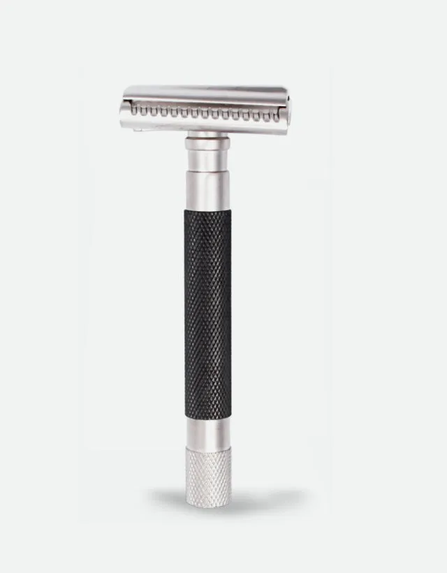 Parker - 55SL-GR Safety Razor, 3 piece, Semi-Slant, Graphite Finish Handle