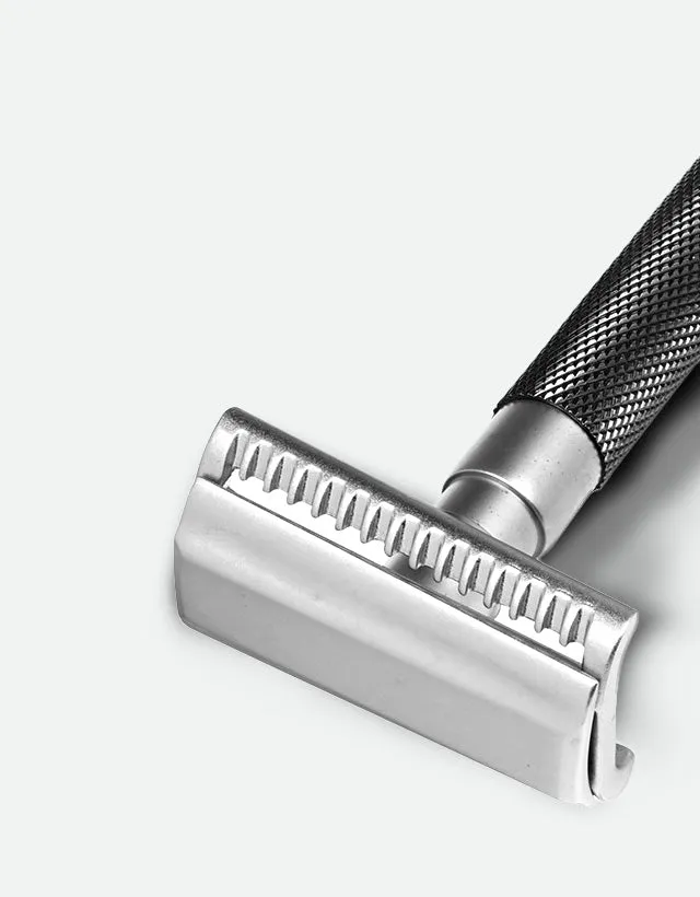 Parker - 55SL-GR Safety Razor, 3 piece, Semi-Slant, Graphite Finish Handle