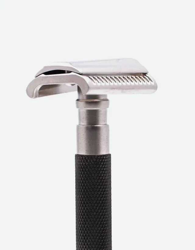 Parker - 55SL-GR Safety Razor, 3 piece, Semi-Slant, Graphite Finish Handle