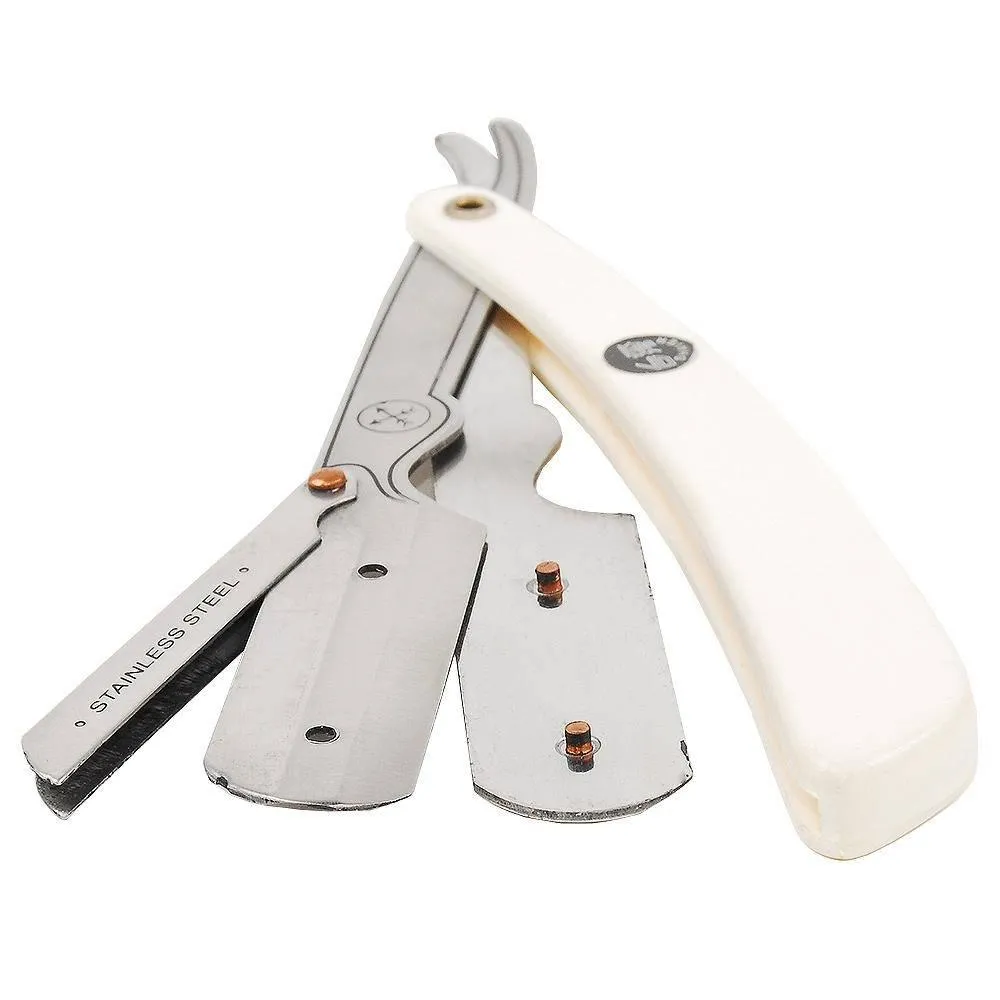 Parker - Professional Barber Razor Shavette SRW, White Resin