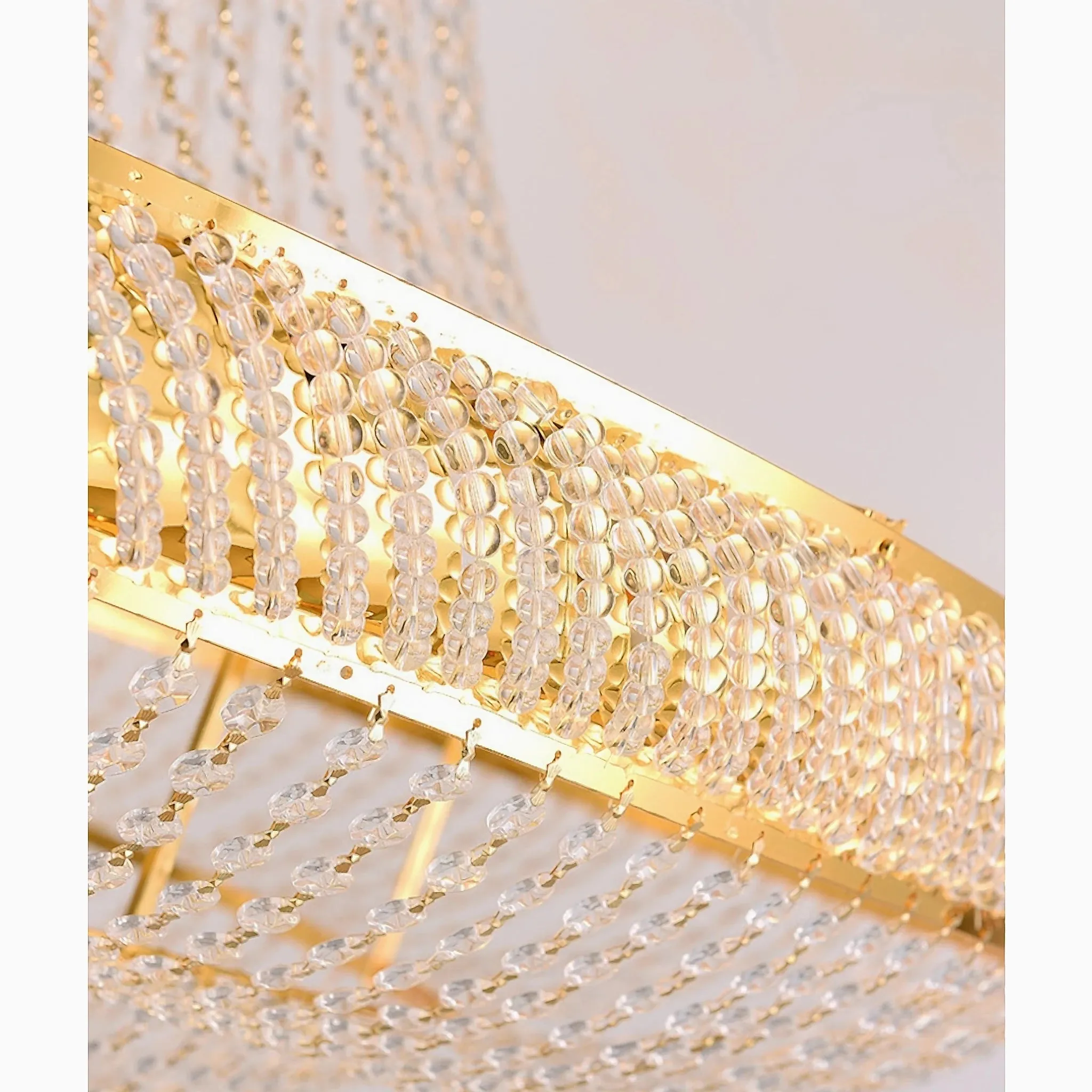 Peille | Three-tier Luxury Hanging Gold Crystal Chandelier