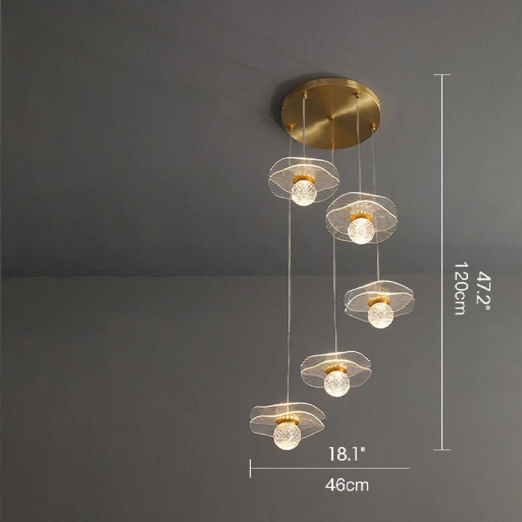 Perinaldo | Gold Crystal Ball Lamp for Restaurant