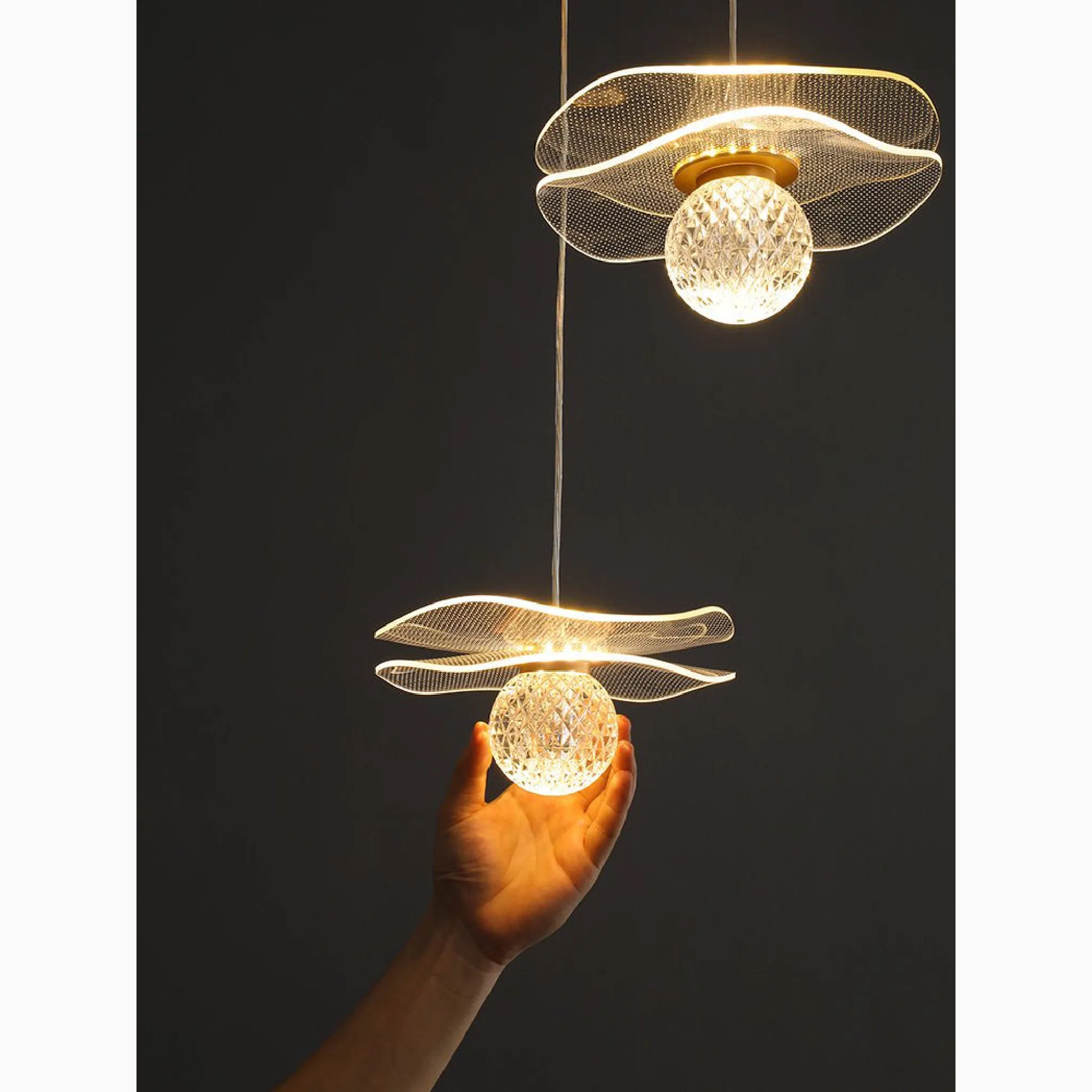 Perinaldo | Gold Crystal Ball Lamp for Restaurant