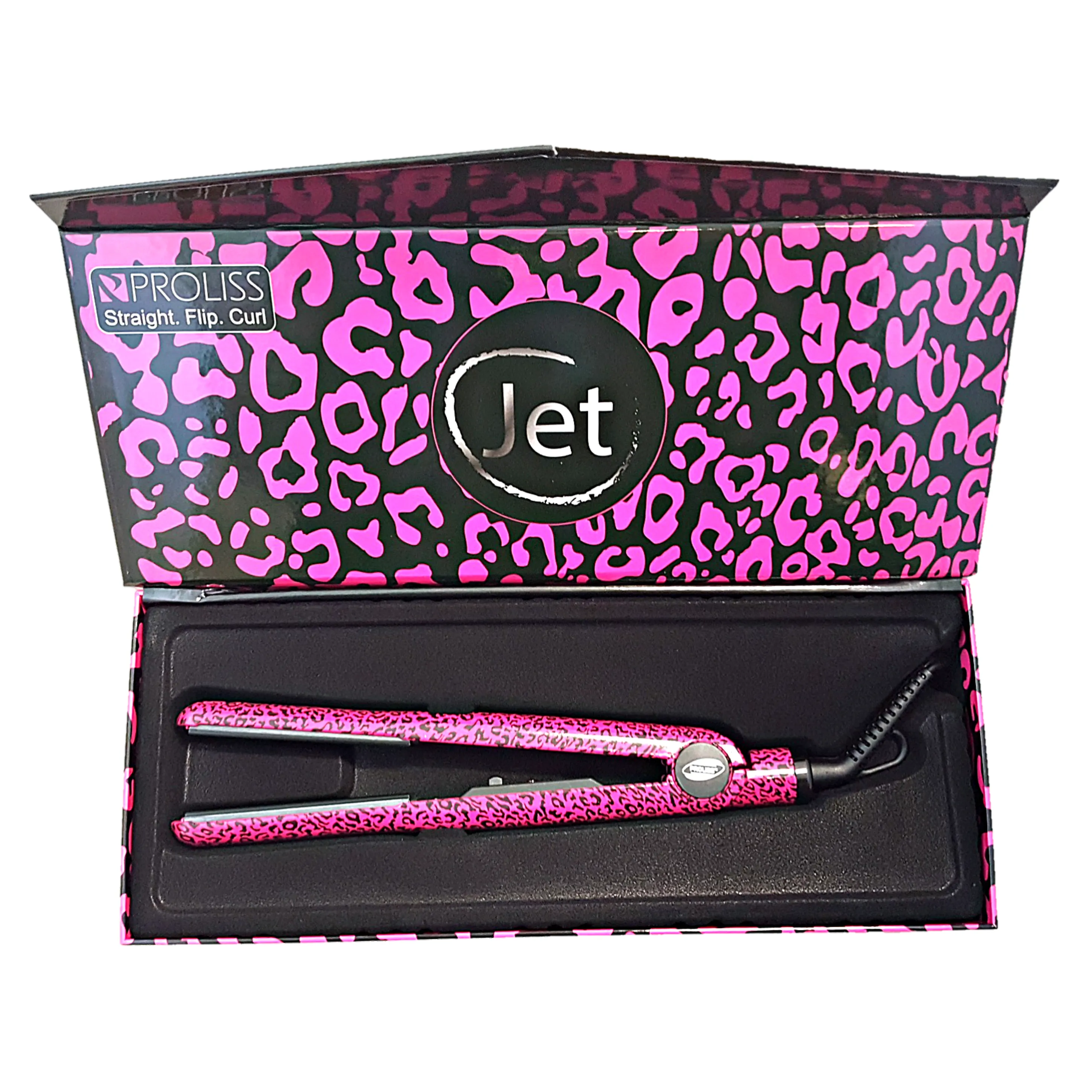 Pink Leopard 1" JET | Flat Iron