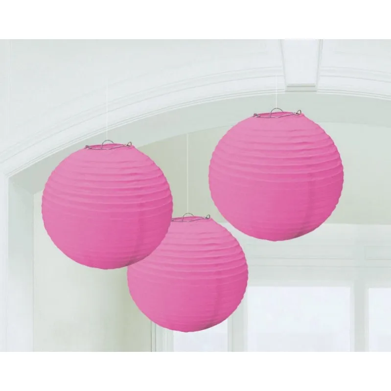 Round Paper Lanterns 3pk 24cm