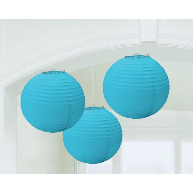 Round Paper Lanterns 3pk 24cm