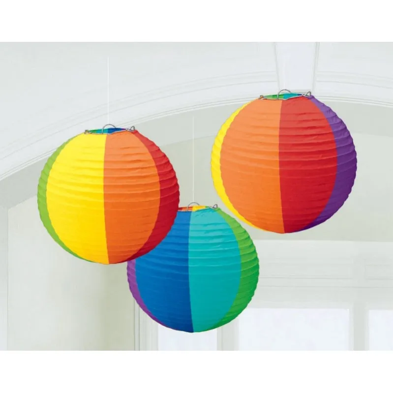 Round Paper Lanterns 3pk 24cm