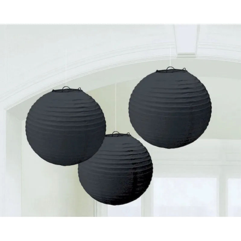 Round Paper Lanterns 3pk 24cm