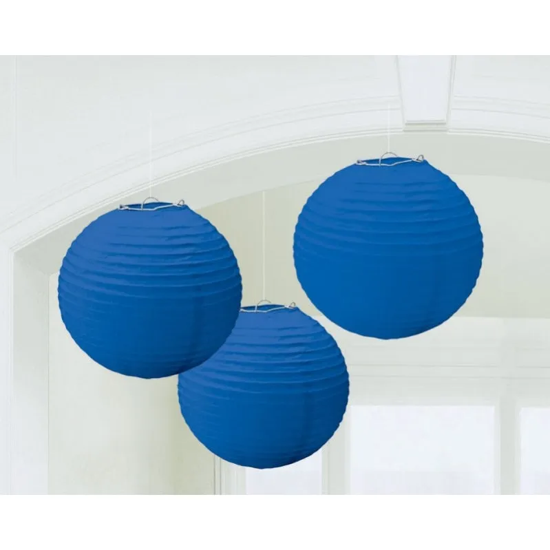 Round Paper Lanterns 3pk 24cm