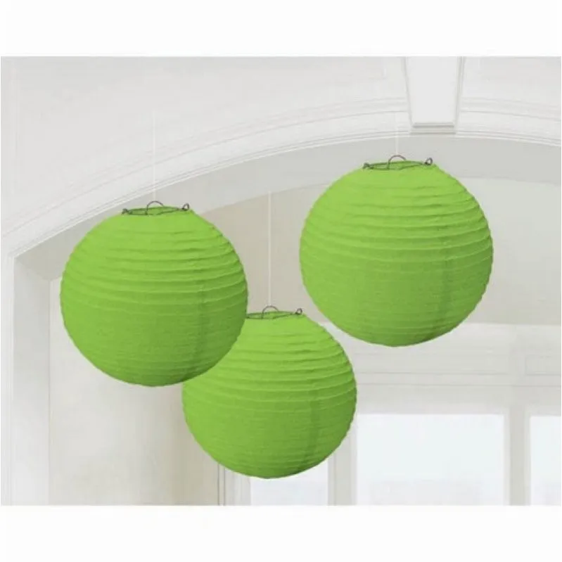 Round Paper Lanterns 3pk 24cm