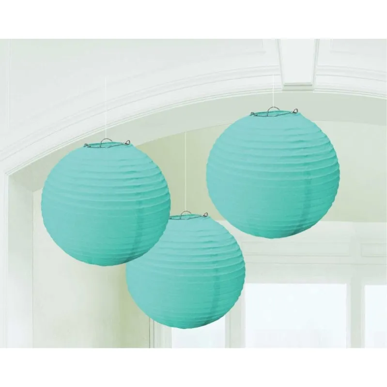 Round Paper Lanterns 3pk 24cm