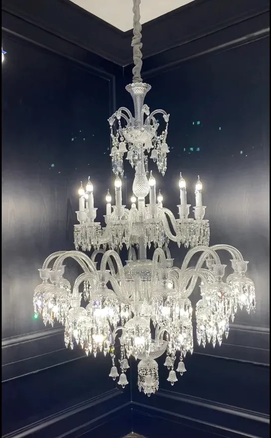 Rylight Luxury Royal Large Multi-layers Candle Crystal Chandelier