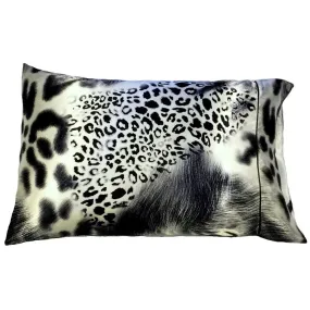 Satin Pillowcases, Leopard and Cheetah Print in Gray, White, Black.