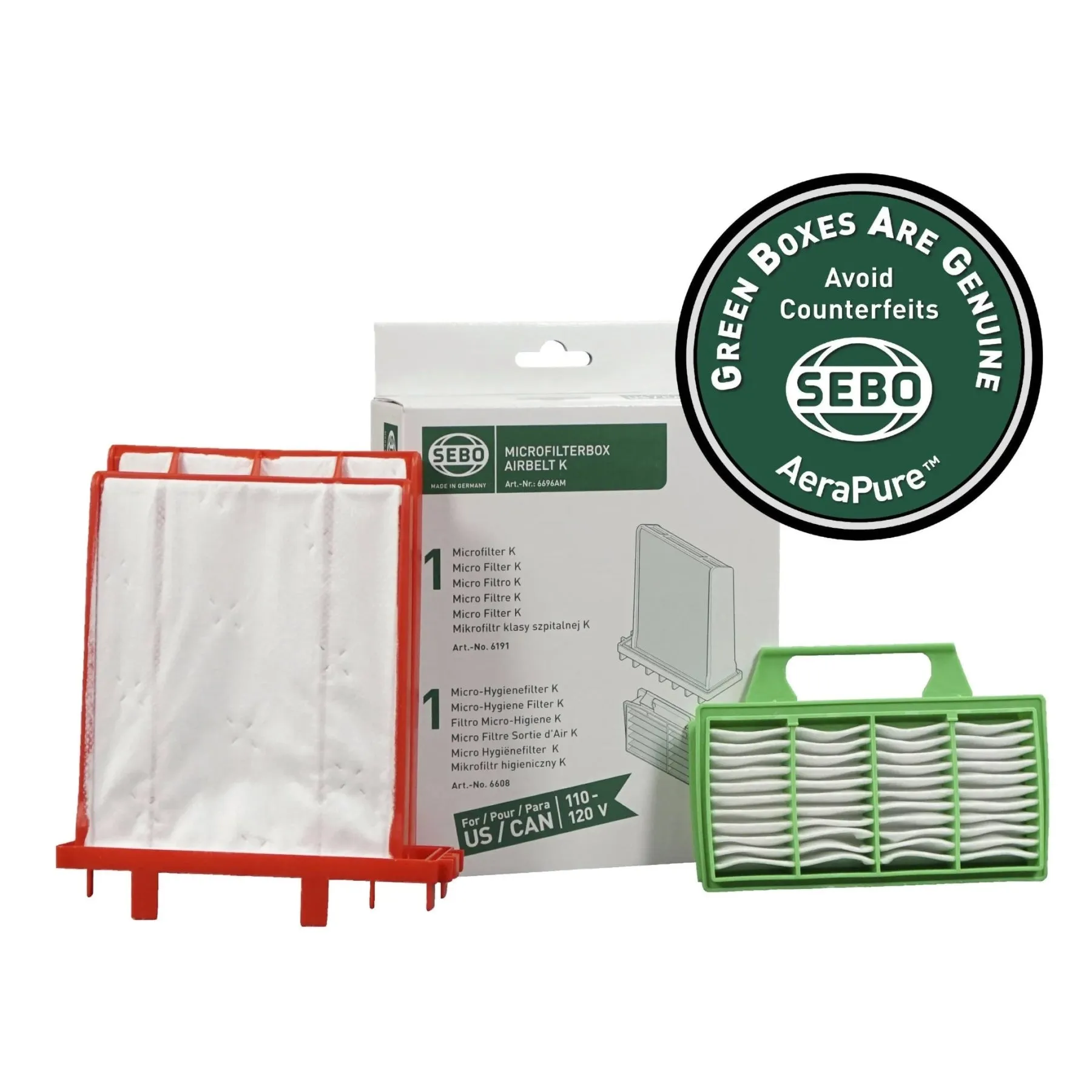 Sebo Airbelt K Vacuum Filter Set