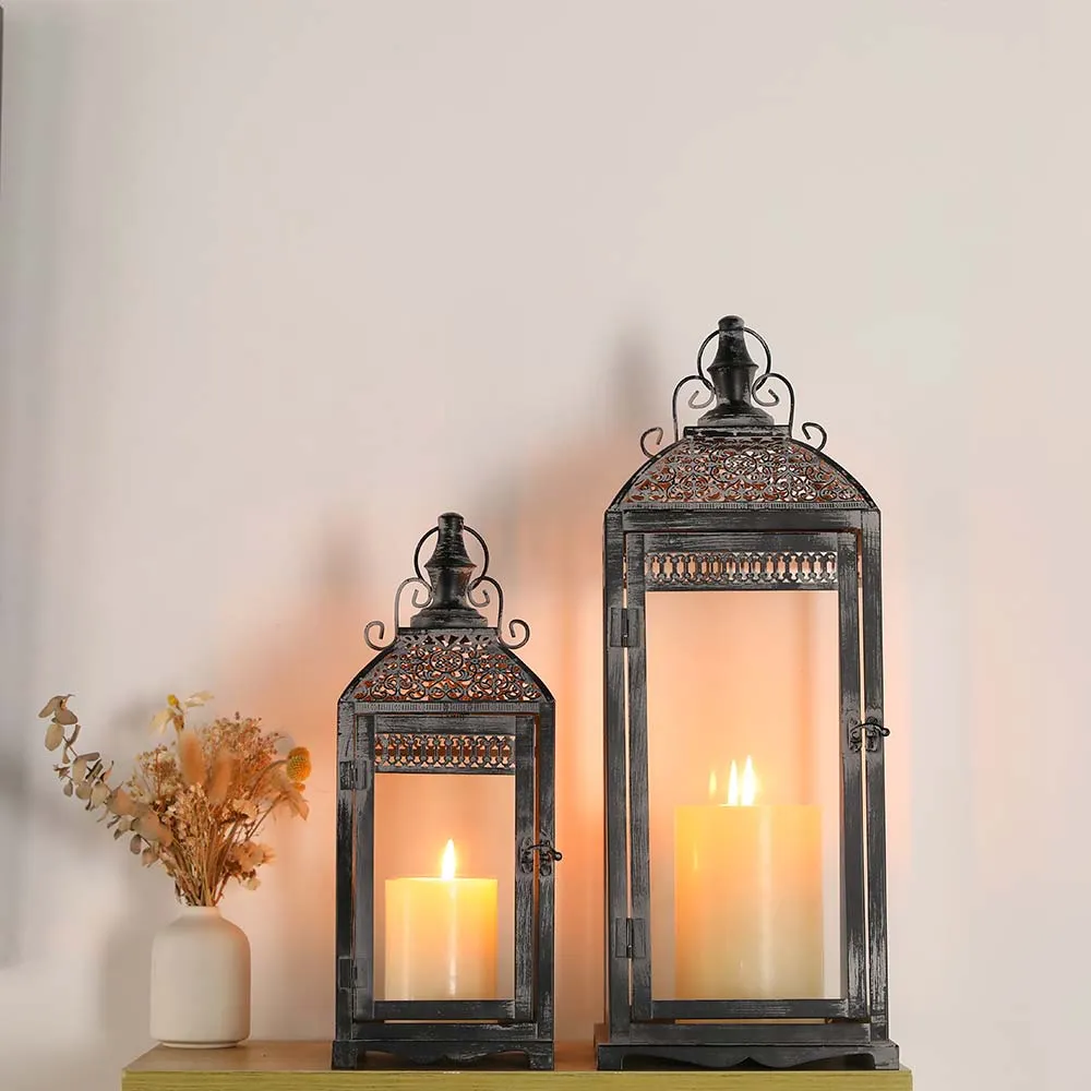 Set of 2 Hanging Candle Lanterns