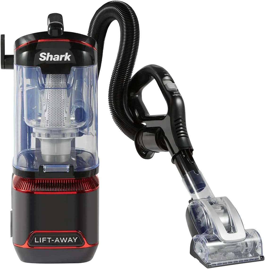 Shark NV602UKT Corded Upright Vacuum Cleaner, 1.1L, Lift-Away, Pet Model, Anti-Allergen, LED Headlights, 750W, 8m Cord, Red/Black