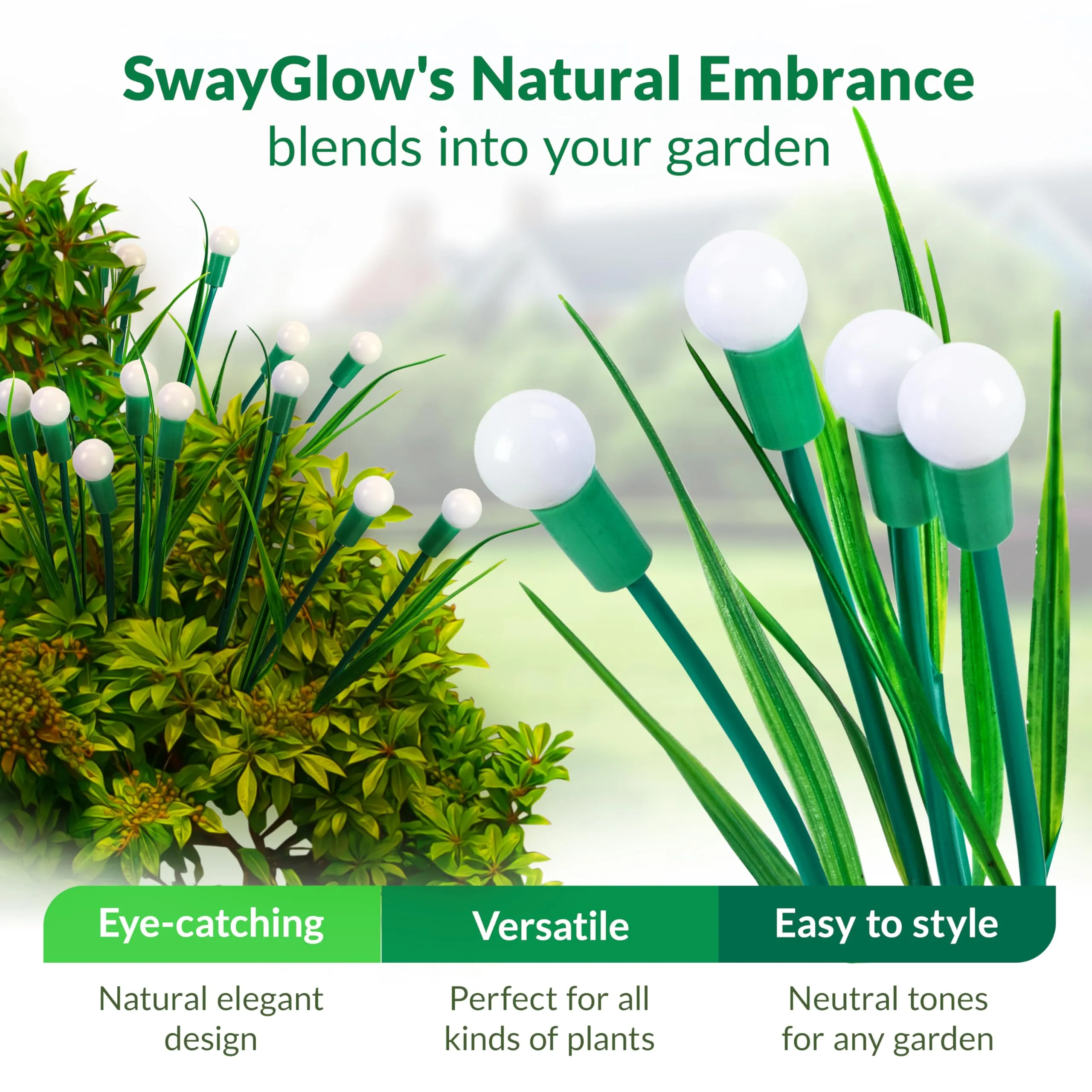 Swayglow Solar Garden Lights Firefly Lights With Green Leaves 4 Pack