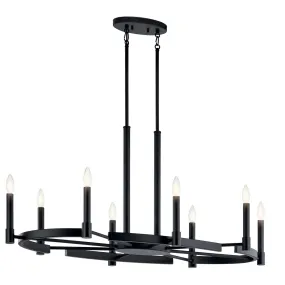 Tolani 43" 8-Light Chandelier, Black Finish