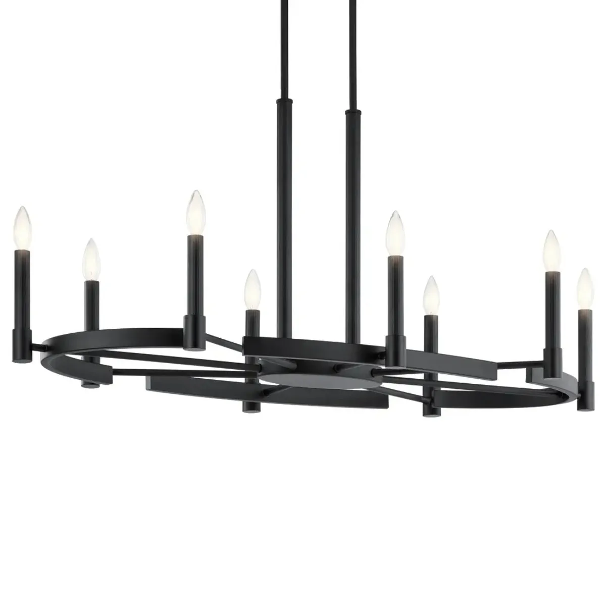 Tolani 43" 8-Light Chandelier, Black Finish