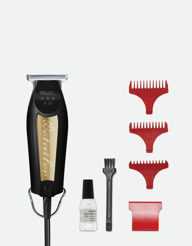 Wahl - 5 Star Series Detailer Professional Corded Trimmer, "T" Wide Blade, Black & Gold Edition