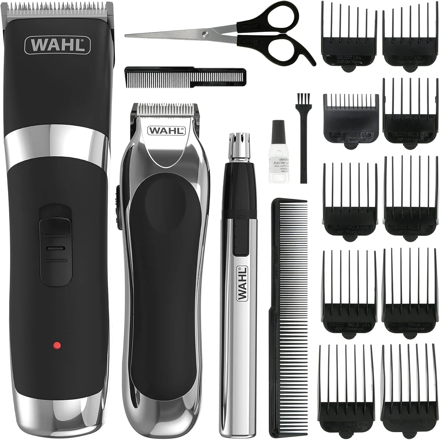 Wahl Cordless Hair Clipper & Trimmer Gift Set | Men’s Grooming Kit with Beard, Nose, Ear & Brow Trimmer