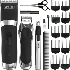 Wahl Cordless Hair Clipper & Trimmer Gift Set | Men’s Grooming Kit with Beard, Nose, Ear & Brow Trimmer