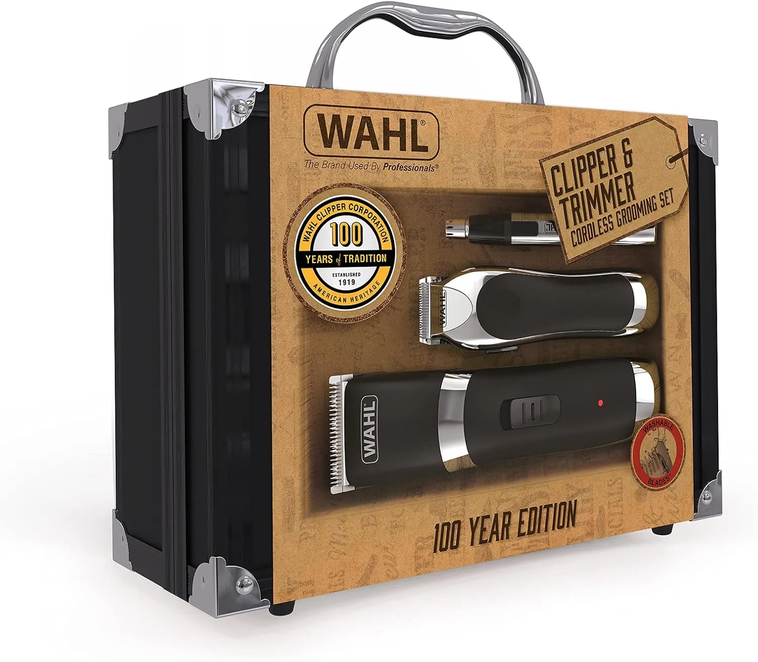 Wahl Cordless Hair Clipper & Trimmer Gift Set | Men’s Grooming Kit with Beard, Nose, Ear & Brow Trimmer